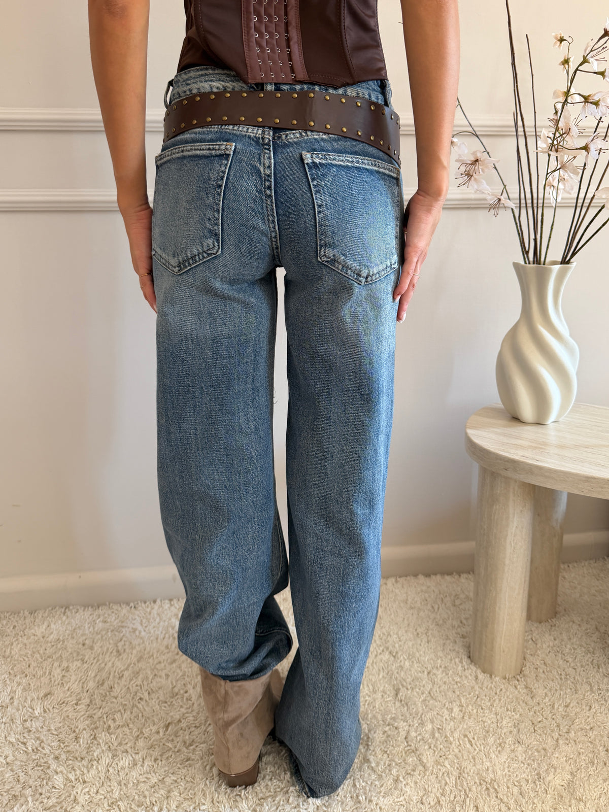 Jeans Wide Leg con cintura