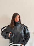 Giacca biker effetto cocco