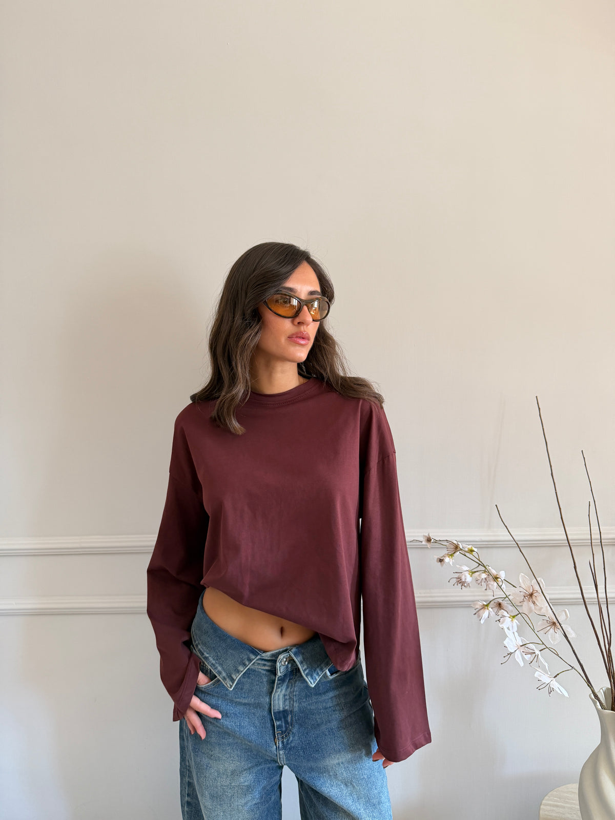 Longsleeve oversize girocollo