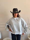 Felpa Oversize con colletto a camicia