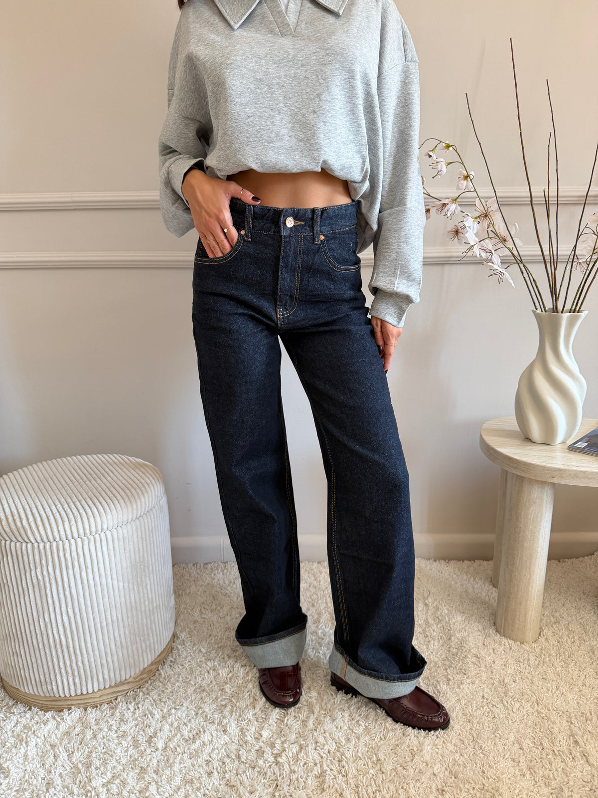 Jeans wide leg Blu scuro