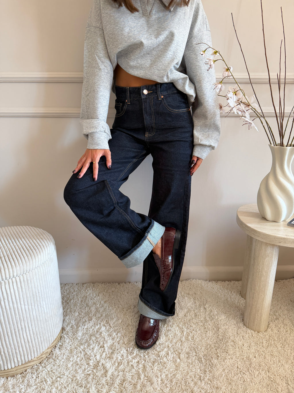 Jeans wide leg Blu scuro