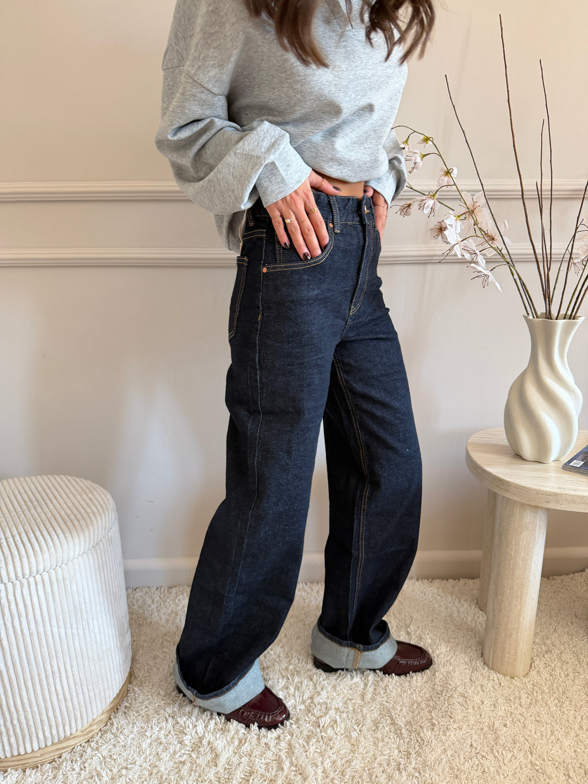 Jeans wide leg Blu scuro