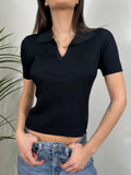 Polo in maglia a coste – Fit aderente