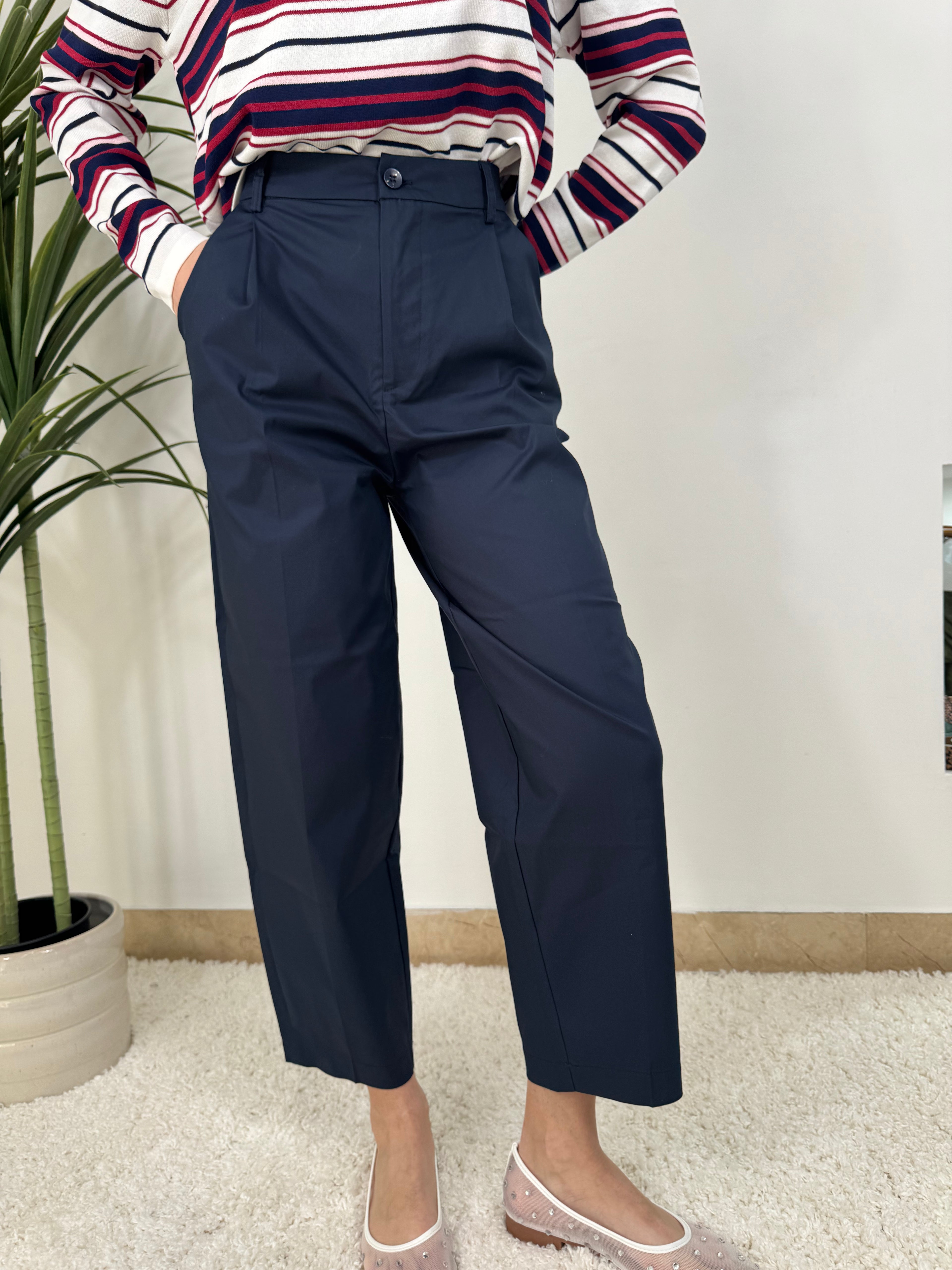 PANTALONE  IN COTONE STRUTTURATO MODELLO BALLOON