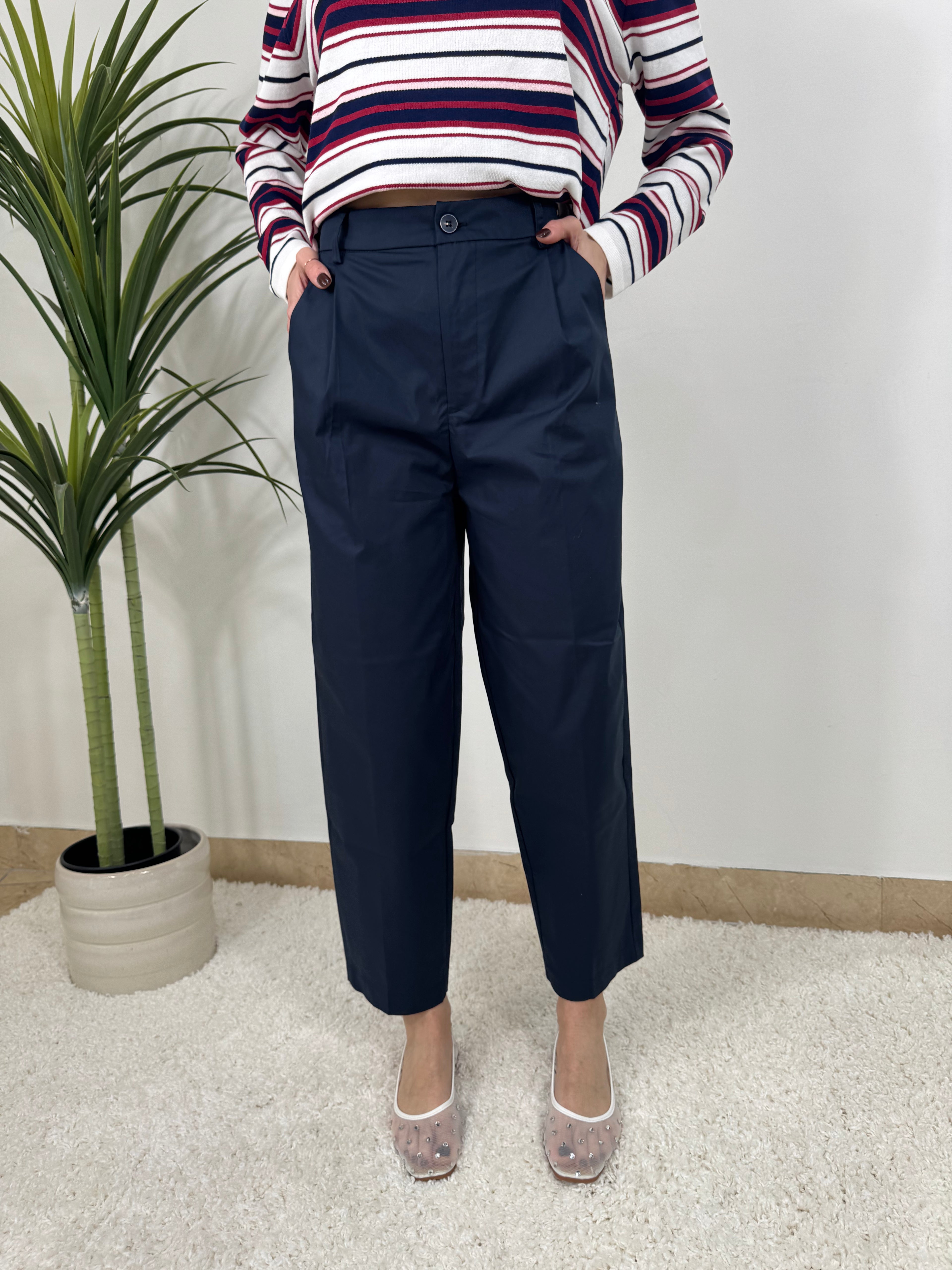 PANTALONE  IN COTONE STRUTTURATO MODELLO BALLOON