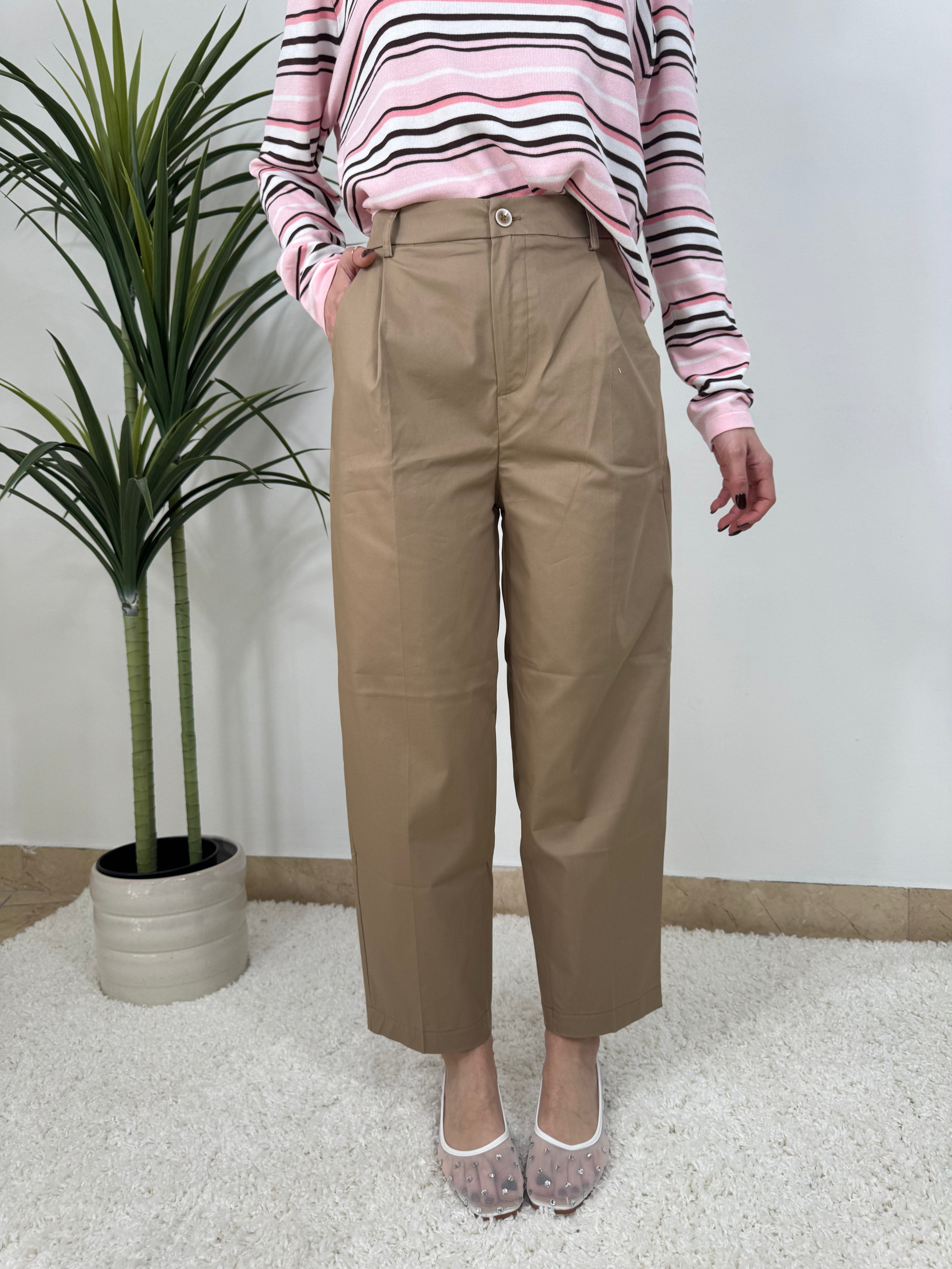 PANTALONE  IN COTONE STRUTTURATO MODELLO BALLOON