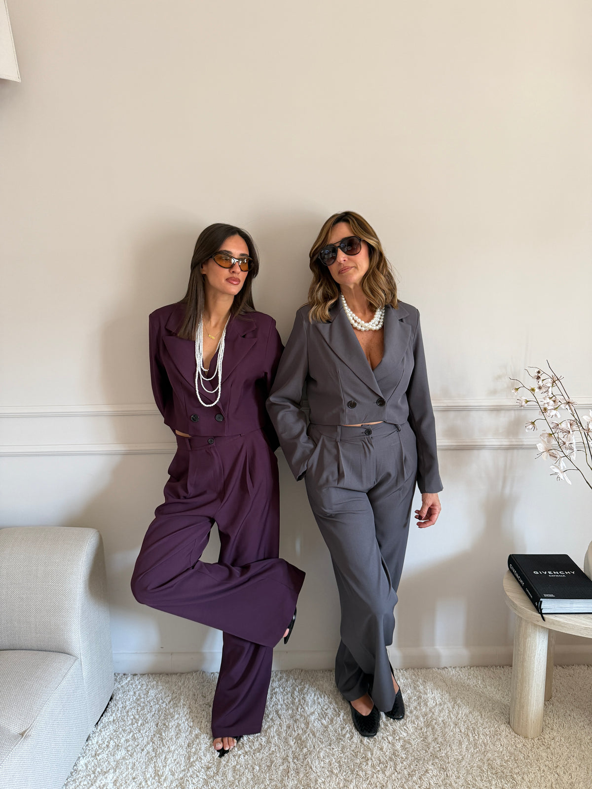 Completo von Blazer cropped doppiopetto e pantalone palazzo