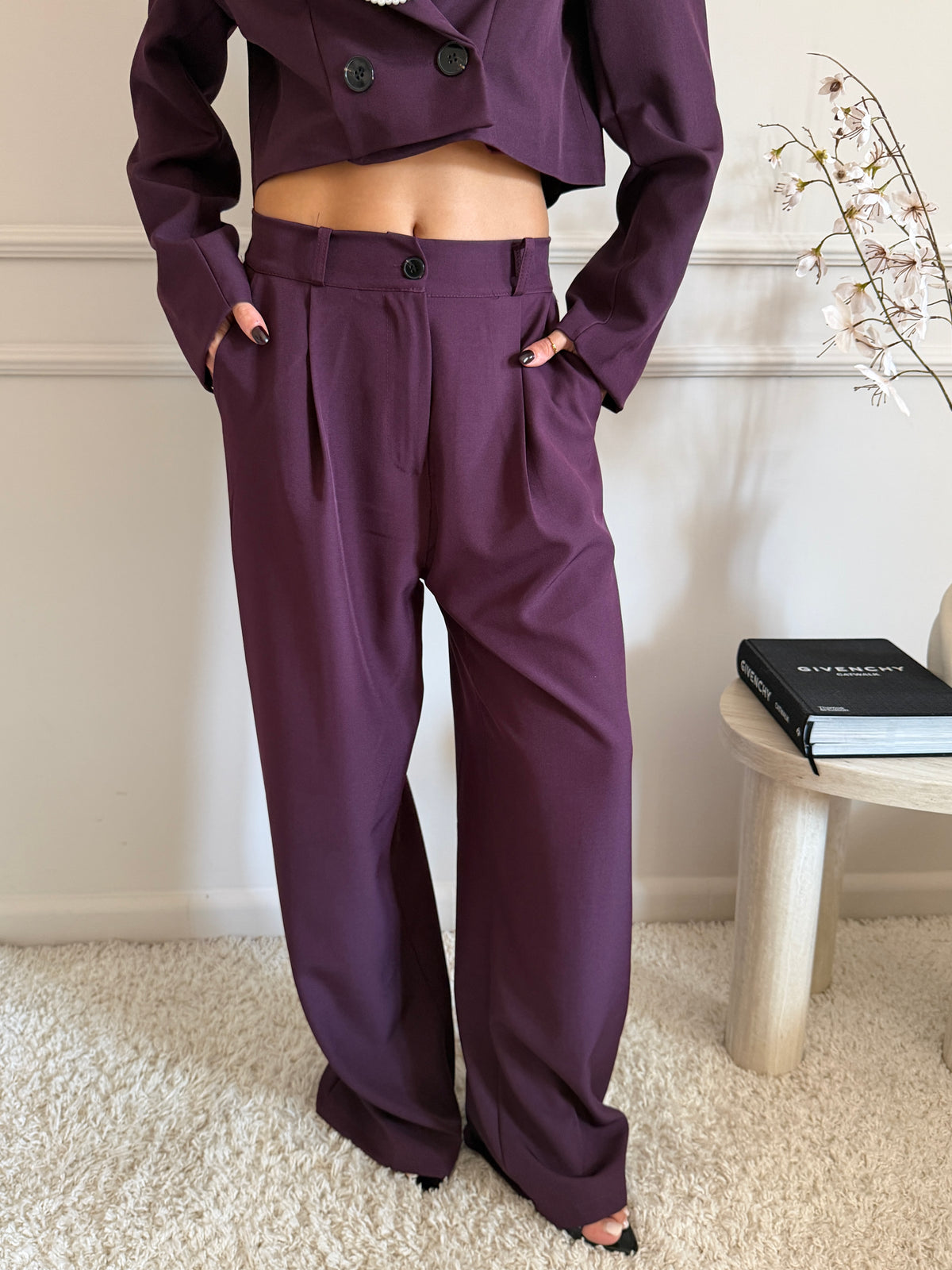 Completo von Blazer cropped doppiopetto e pantalone palazzo