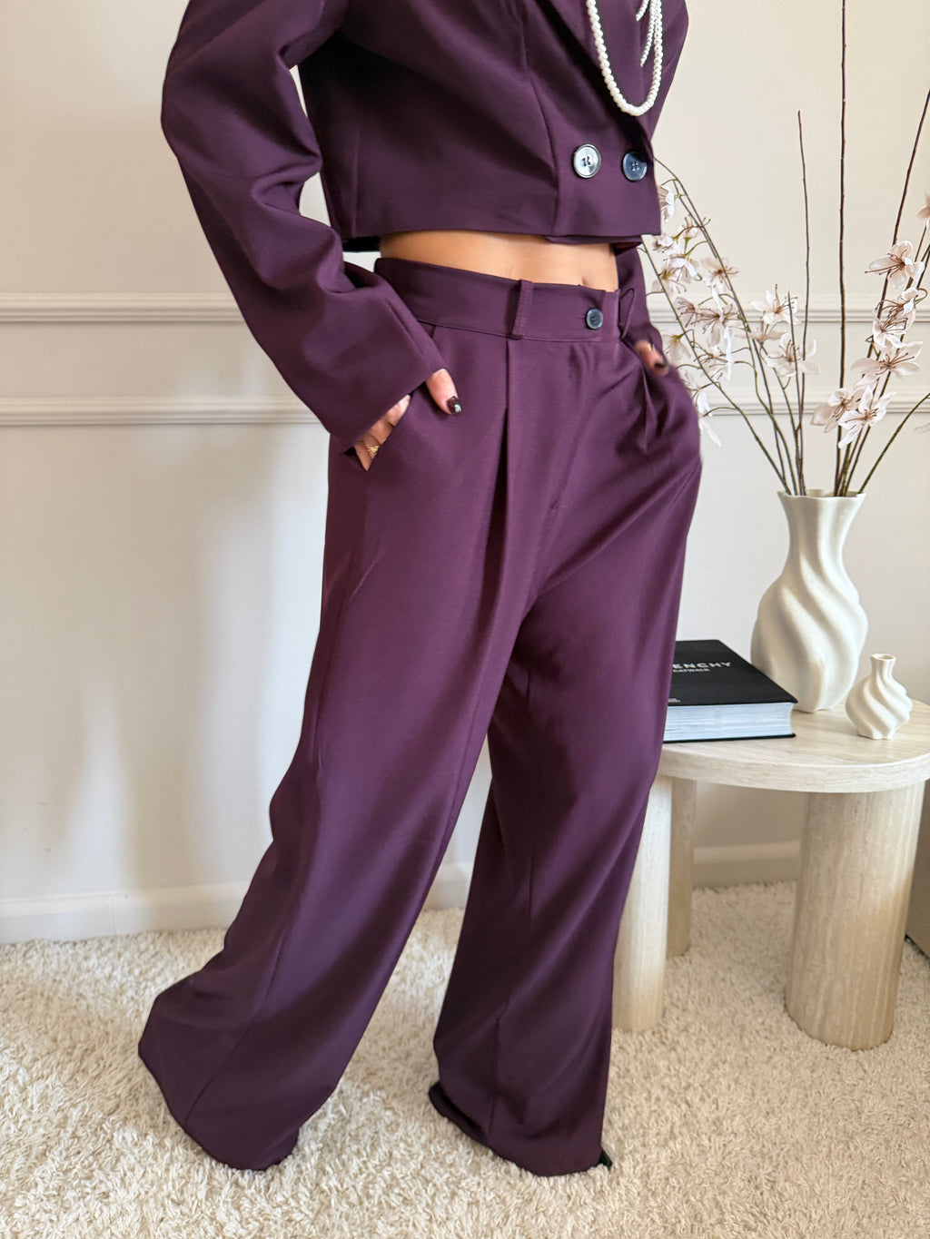 Completo von Blazer cropped doppiopetto e pantalone palazzo