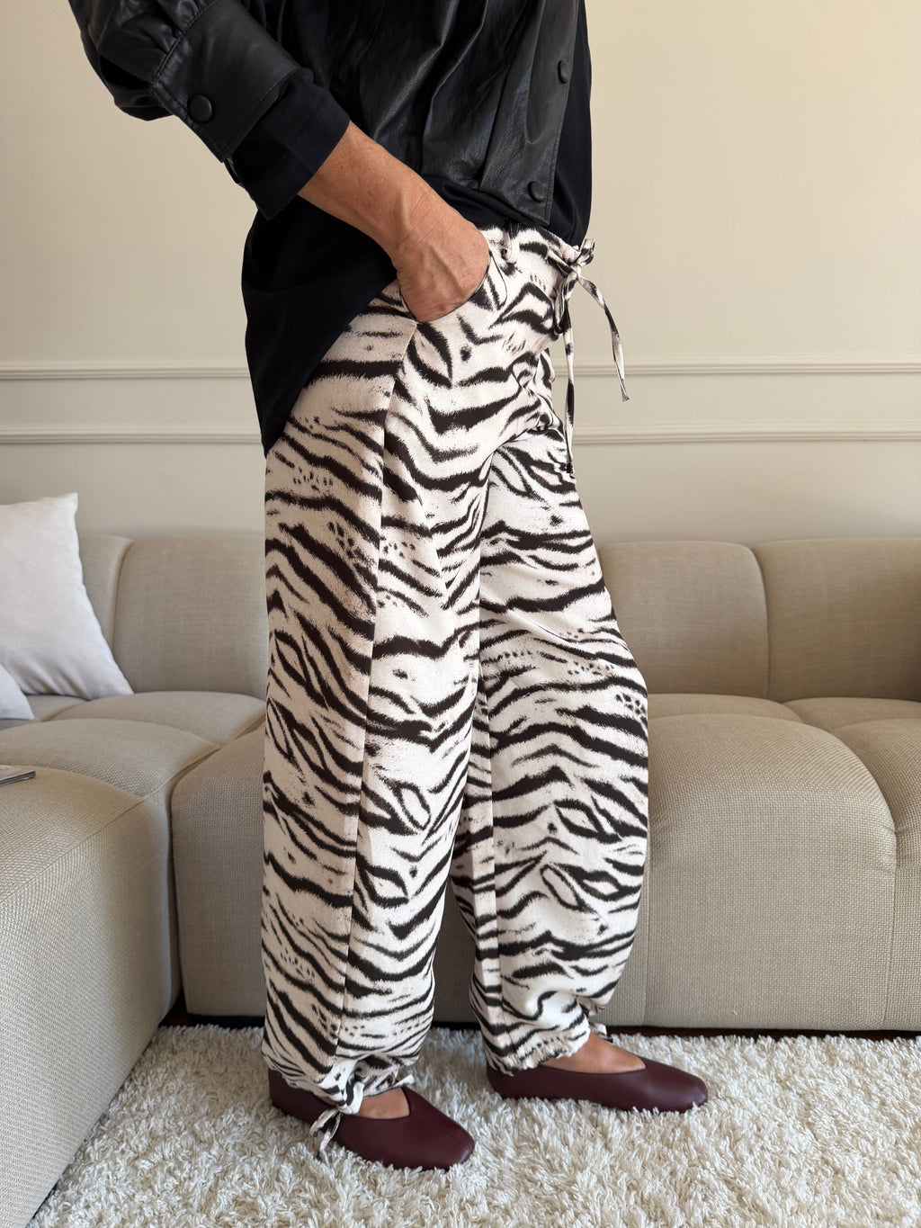 Pantalone Balloon zebrato