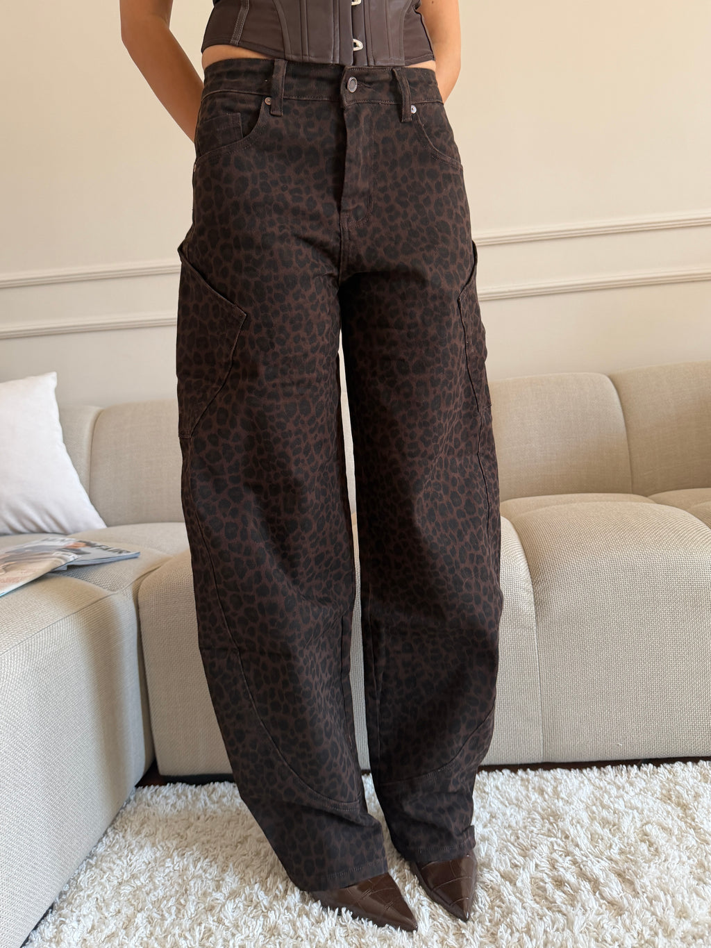 Jeans Cargo leopardato