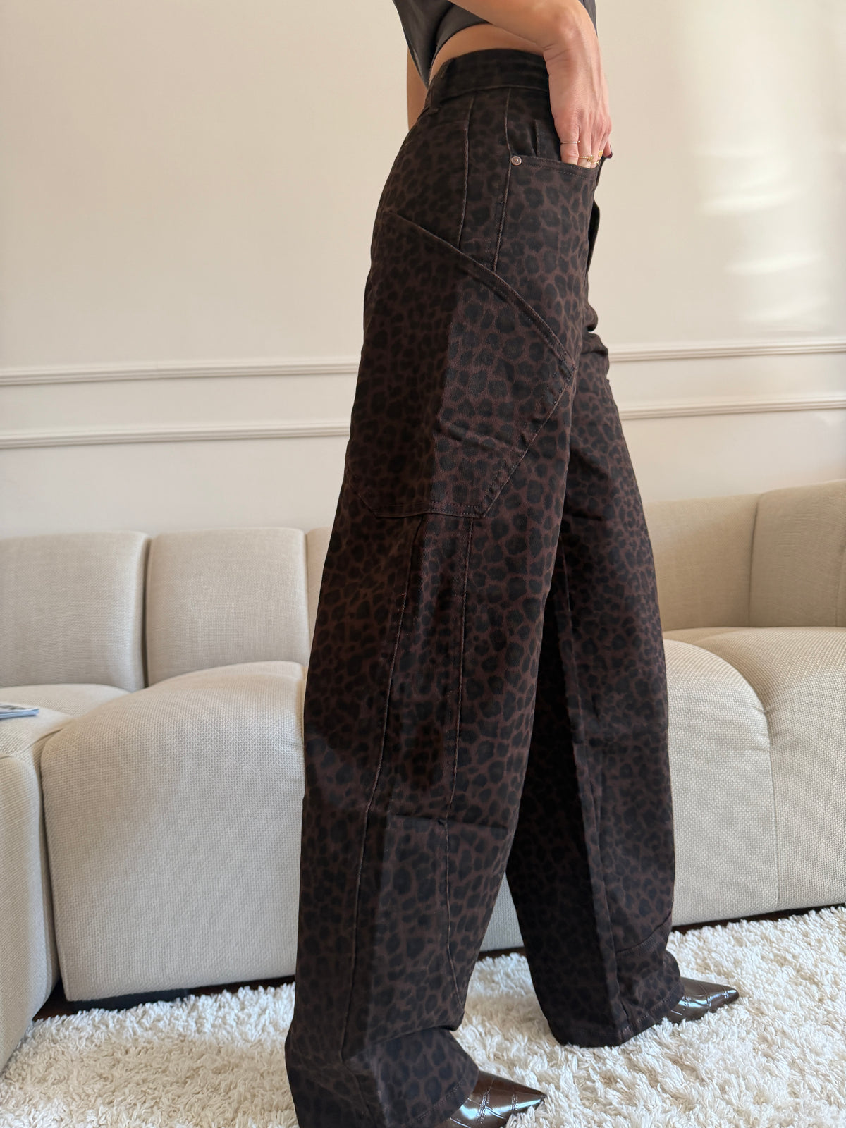 Jeans Cargo leopardato