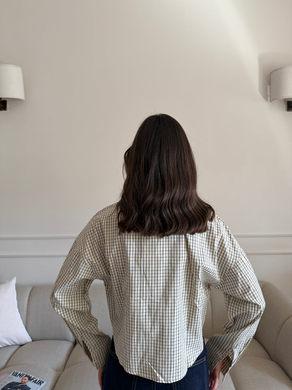 Camicia cropped a quadri