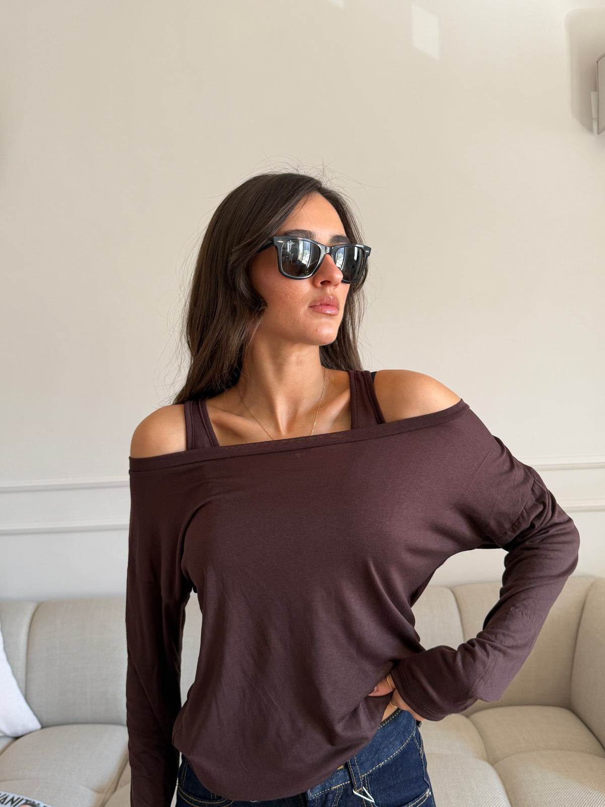 Maglia con Scollo Ampio con canotta