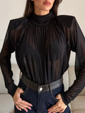 Body con Collo Alto e Drappeggiato(lumina)