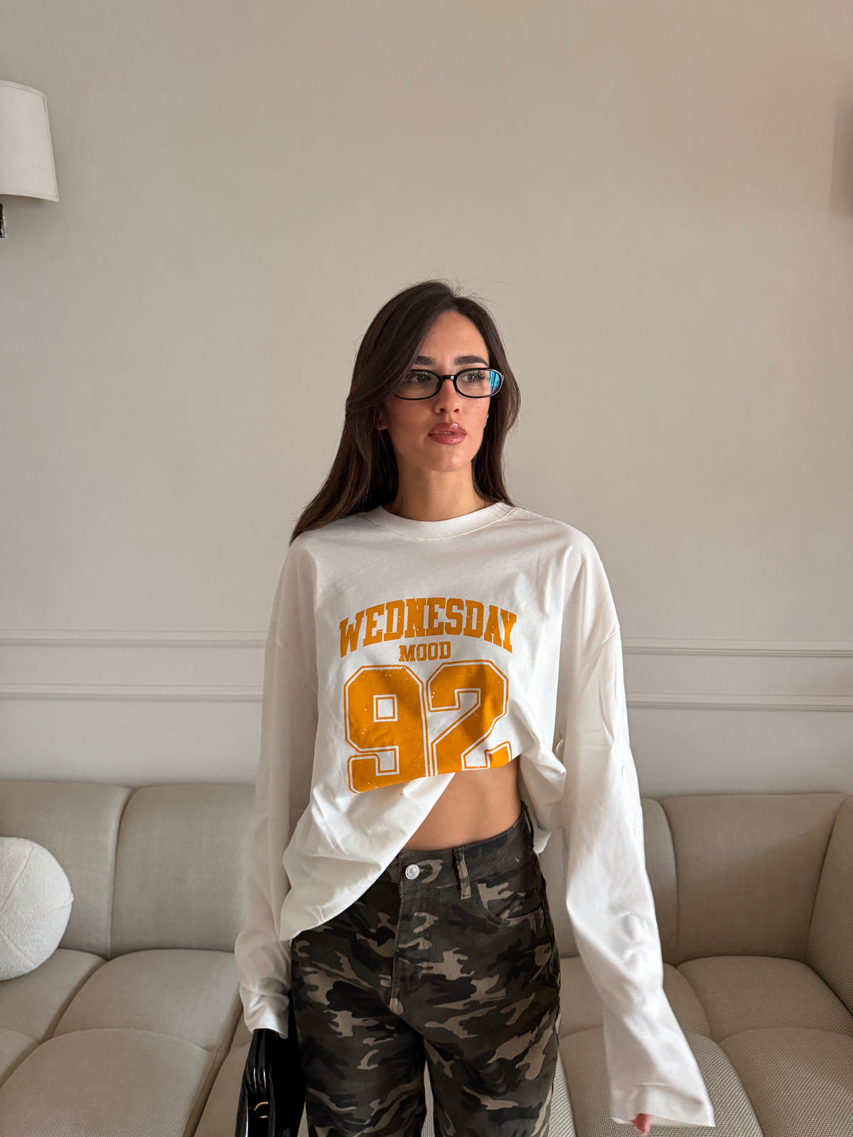 Longsleeve Oversize  con Stampa College