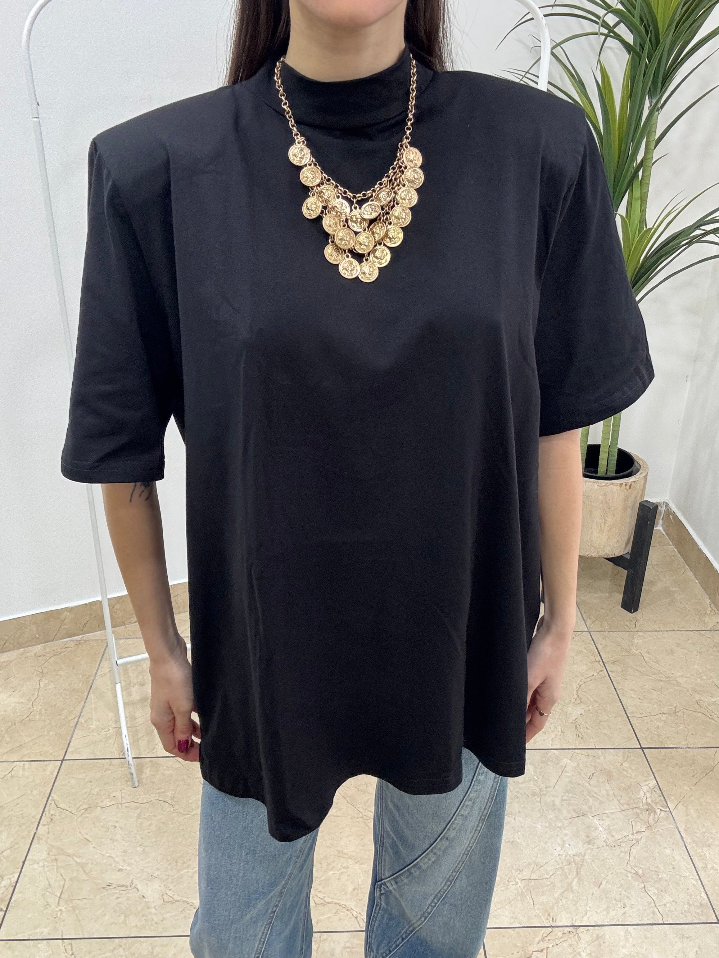 T-shirt  Oversize con spalline mezzo collo