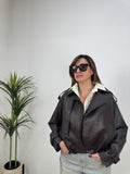 Jacket oversize in ecopelle